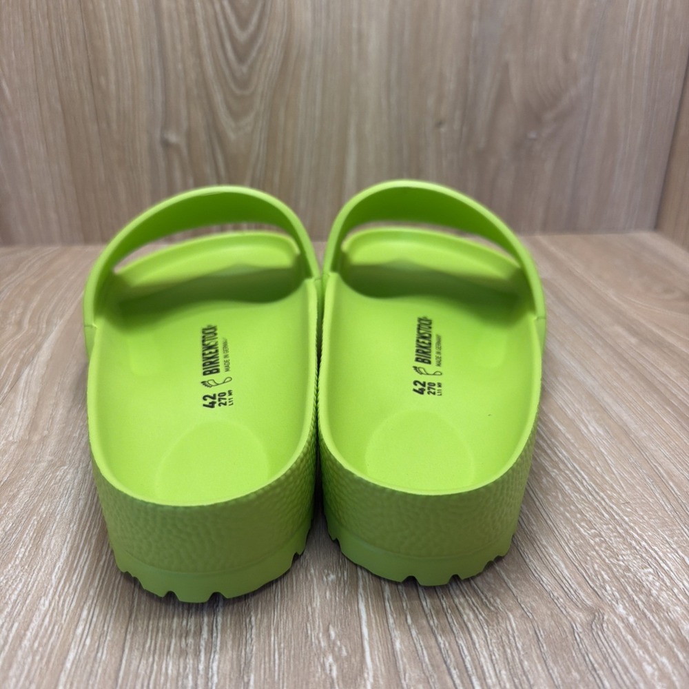 Birkenstock Barbados Men's Green Slide Sandals Slip-On Logo Solid US 9 EU 42 W11 - Picture 5 of 5